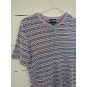NY and Co. Women's XL cotton blend zipper t-shirt lavender purple spring